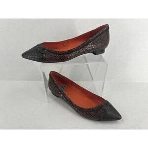 Via Spiga Dottie Brown Snakeskin Flats 7.5